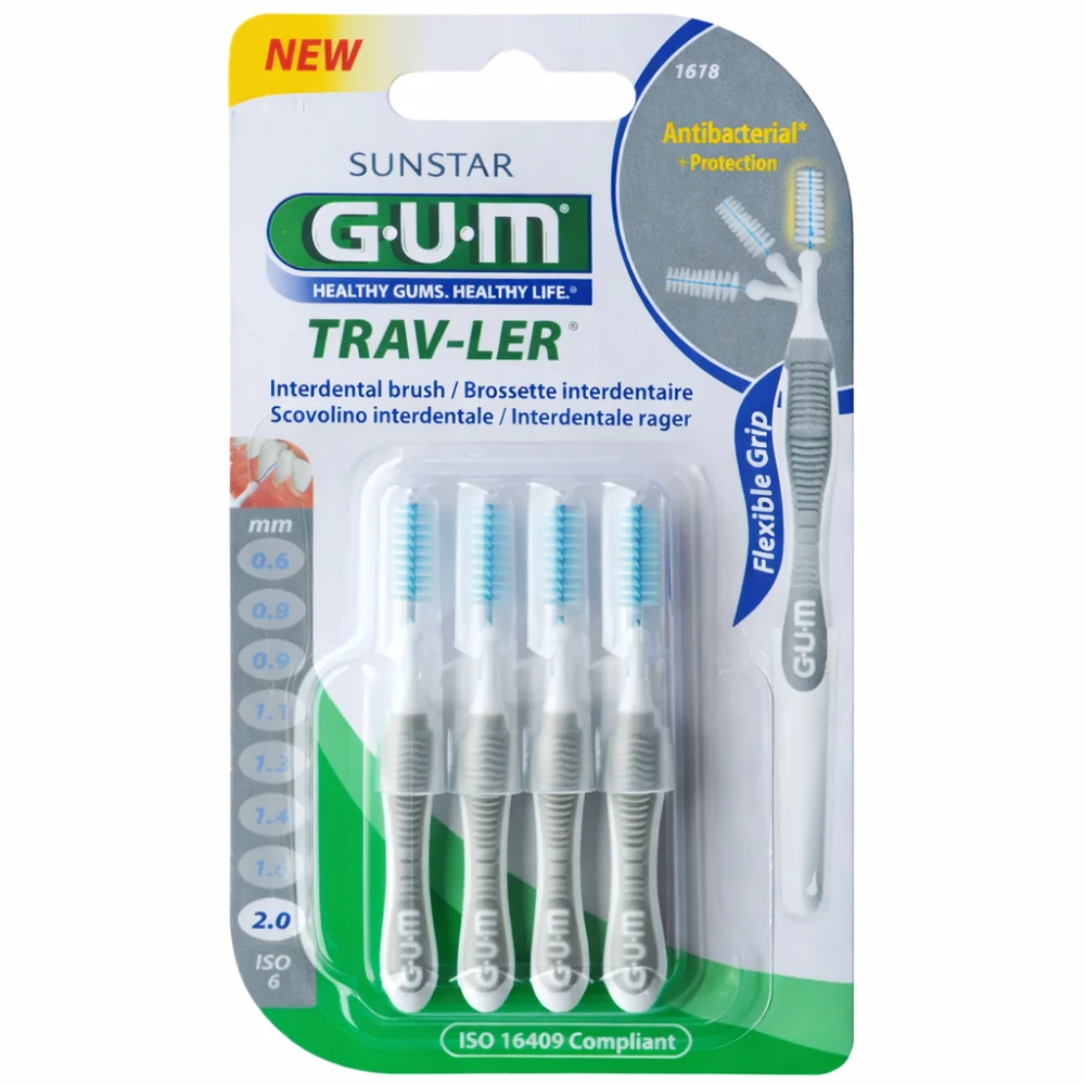 GUM - TRAV-LER BROSSETTES 4 PIECES 2MM 1618