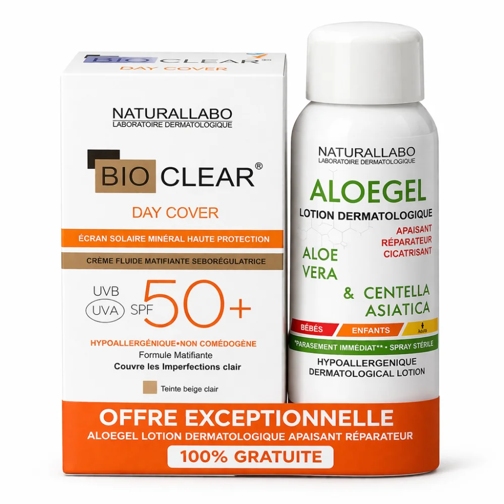 NATURALLABO BIO CLEAR DAY COVER Ecran Teinté BEIGE CLAIRE SPF50+ po...