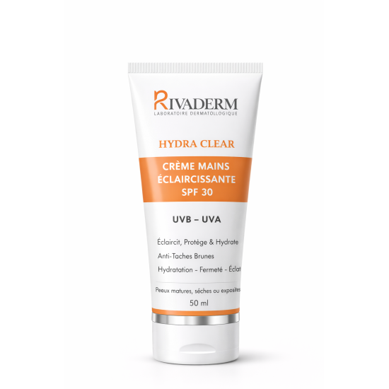 RIVADERM HYDRA CLEAR  - CREME MAINS ECLAIRCISSANTE SPF30 50ML