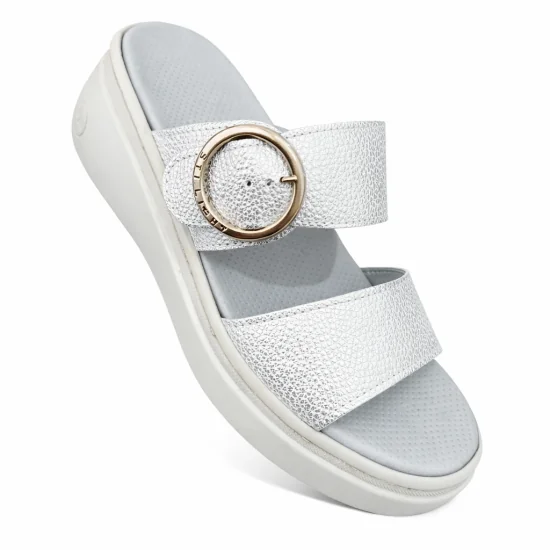 STILIGHT - CLAQUETTES ORTHOPEDIQUES FEMME GRIS METALIQUE