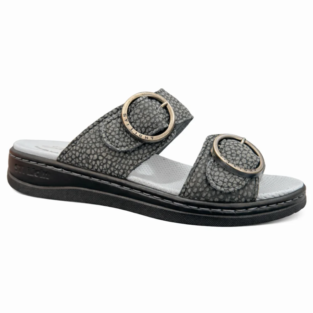 STILIGHT - CALAQUETTES ORTHOPEDIQUES FEMME GRIS ET NOIR