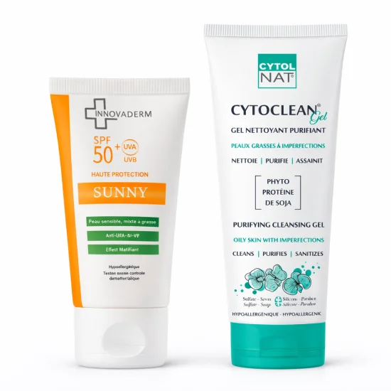 PACK - INNOVADERM ECRAN INVISIBLE SPF50+ + CYTOLNAT GEL NETTOYANT ANTI IMPERFECTIONS