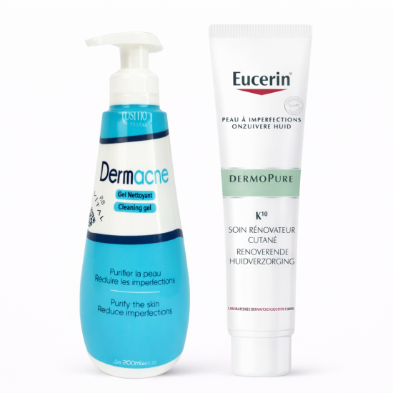 PACK - DERMACNE GEL PEAU GRASSE + EUCERIN K10 ANTI IMPERFECTIONS