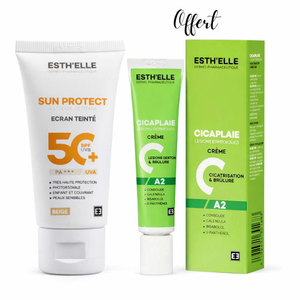 ESTHELLE - SUN PROTECT ECRAN BEIGE SPF 50+ + CICAPLAIE CREME CICATRISANTE