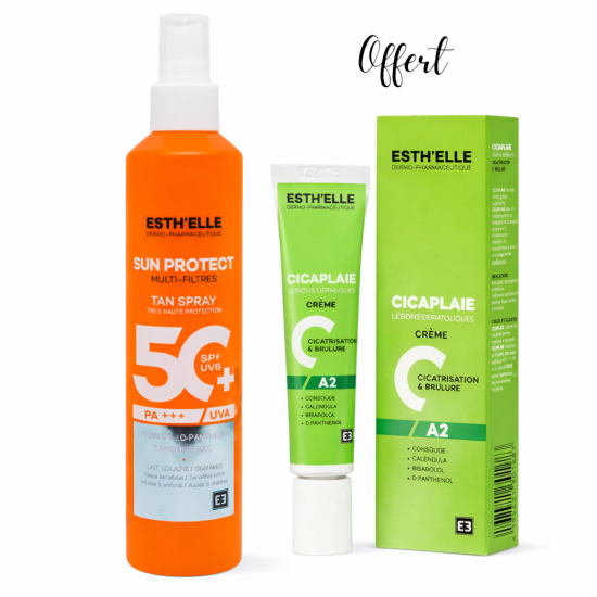 ESTHELLE - SPRAY SOLAIRE SPF50+ + CICAPLAIE CREME CICATRISANTE