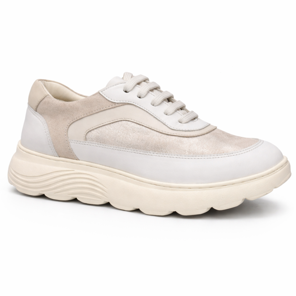 STILIGHT - CHAUSSURES ORTHOPEDIQUES BLANC AVEC DETAILS BEIGE FEMME