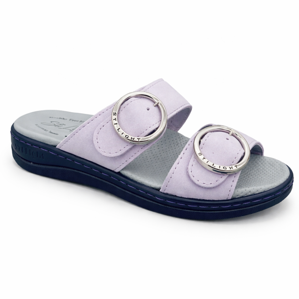 STILIGHT - CLAQUETTES ORTHOPEDIQUES VIOLET PASTEL PAILLETE FEMME