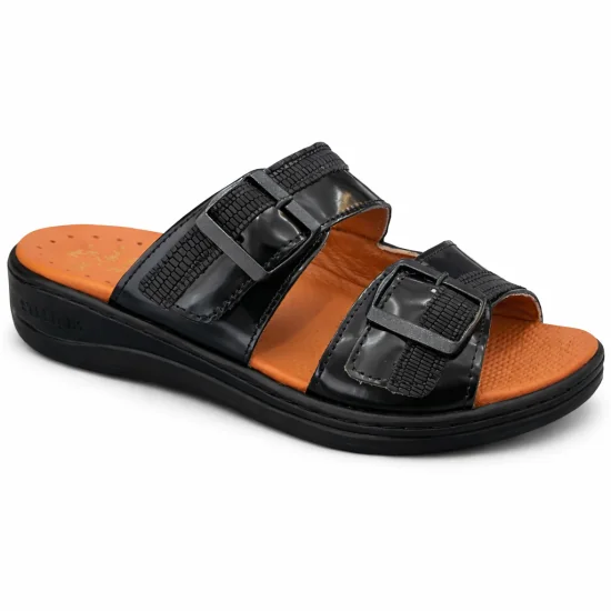 STILIGHT - CLAQUETTES ORTHOPEDIQUE NOIR CROCO FEMME