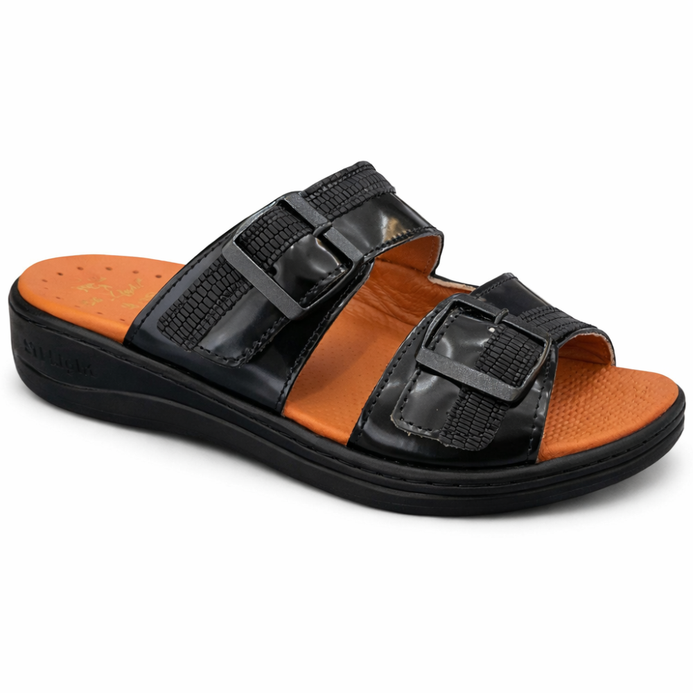 STILIGHT - CLAQUETTES ORTHOPEDIQUE NOIR CROCO FEMME