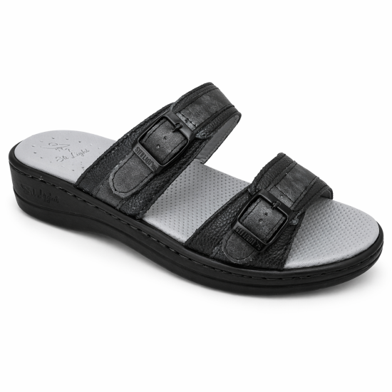 STILIGHT - CLAQUETTES ORTHOPEDIQUES NOIR GRIS FEMME