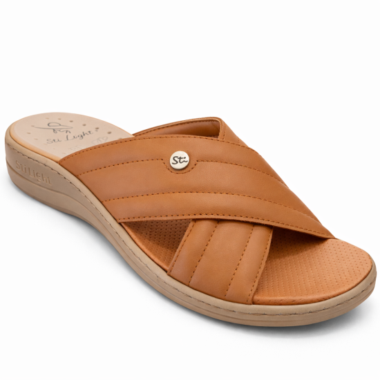 STILIGHT - CLAQUETTES ORTHOPEDIQUES CARAMEL FEMME