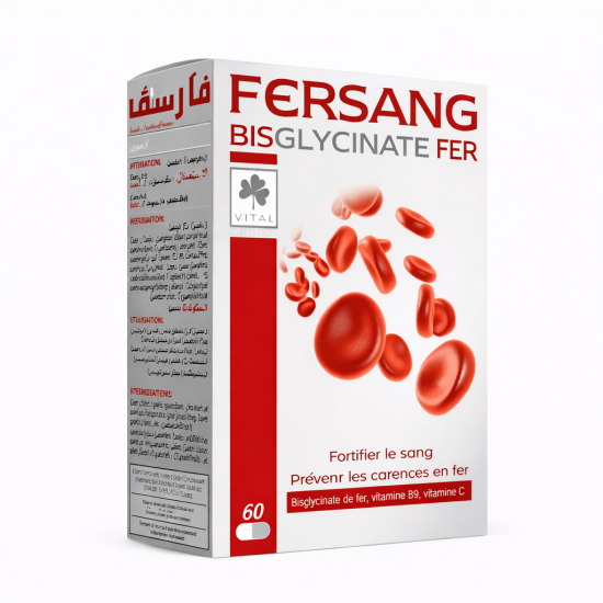 VITAL FERSANG Bisglycinate de Fer 60 Gelules pour Compléments Alime...