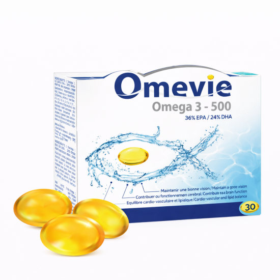 VITAL OMEVIE OMEGA 3-500, 30 CAPSULES pour Compléments Alimentaires
