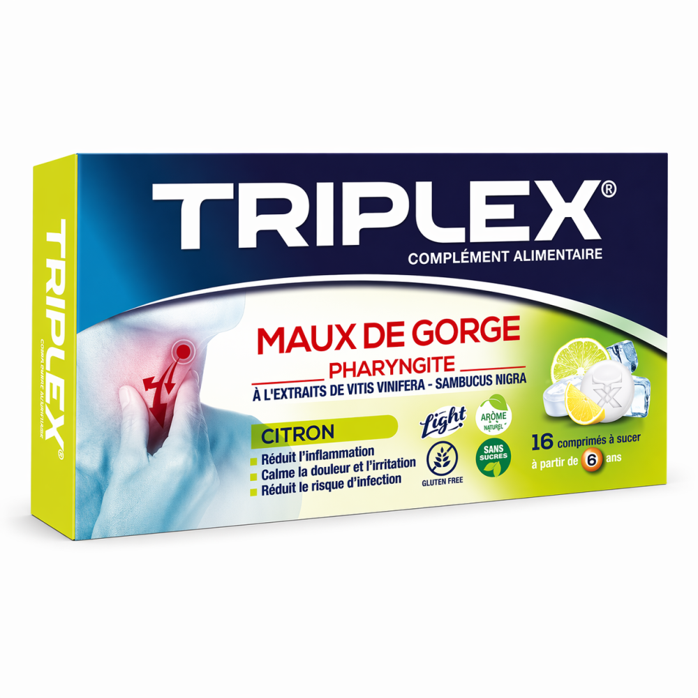 Maux de Gorge Citron - TRIPLEX - 16 comprimés pour Beauté