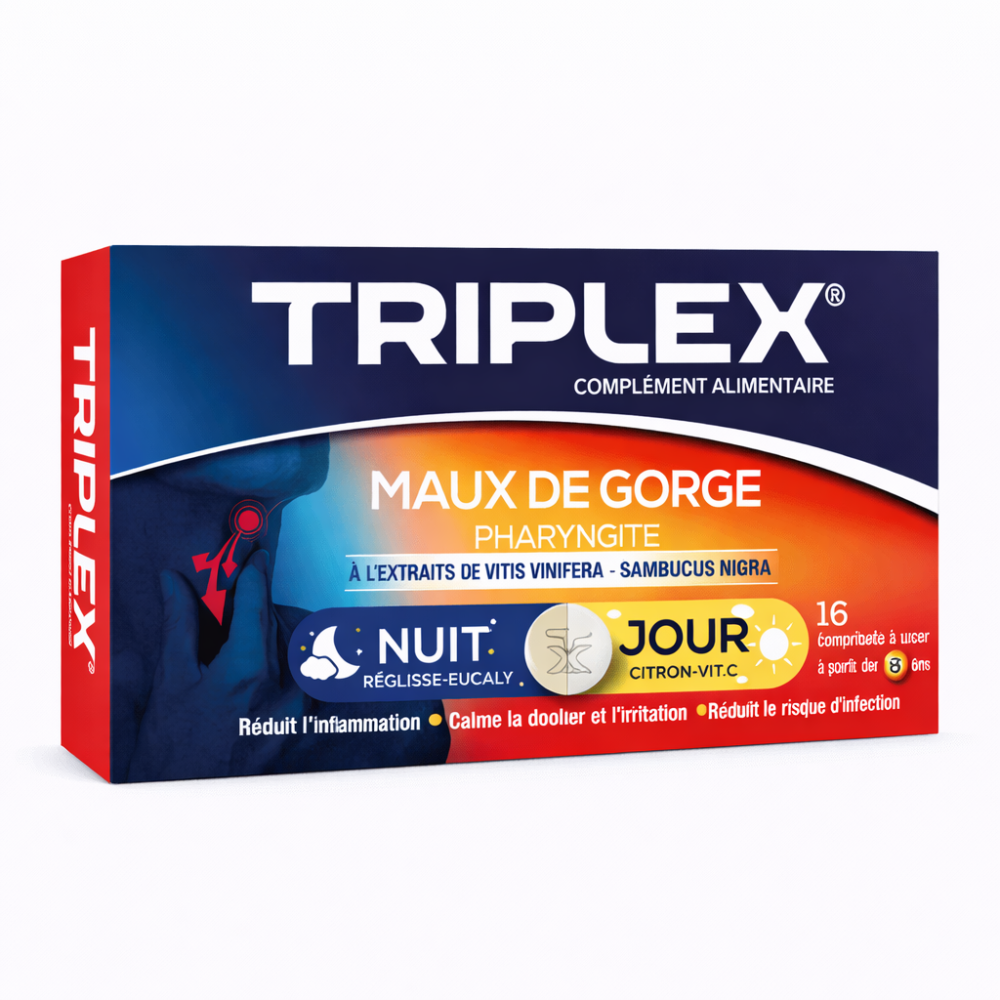 Maux de Gorge Jour et Nuit - Triplex - 16 comprimés pour Accueil