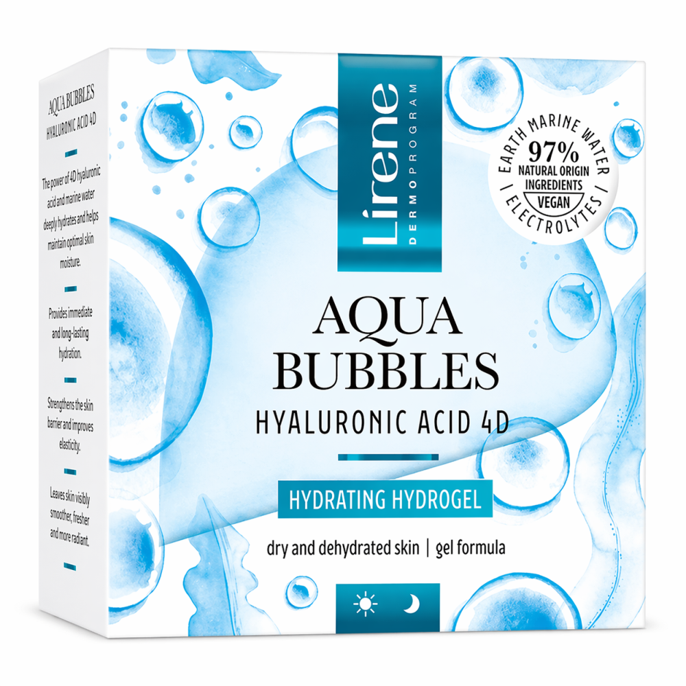 LIRENE AQUA BUBBLES HYDRO-GEL CREME VISAGE JOUR ET NUIT 50ML pour N...