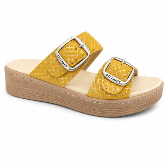 STI LIGHT CLAQUETTES ORTHOPEDIQUES JAUNE FEMME
