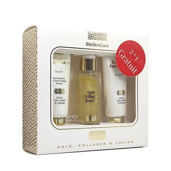 Coffret Gold Collagen Caviar crème de jour + sérum + crème de nuit Gold