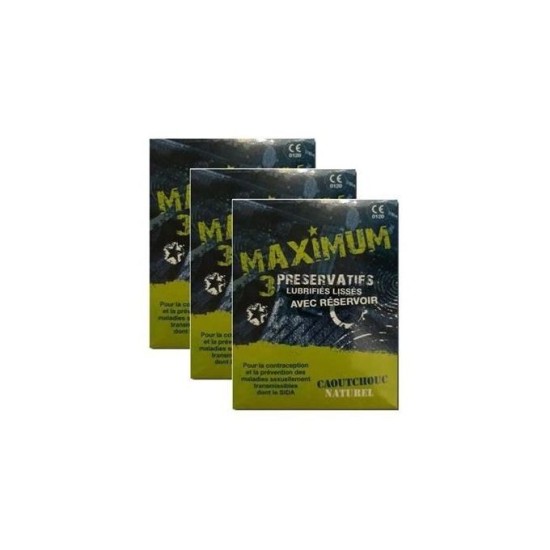 Maximum 3préservatifs lubrifiés lissés