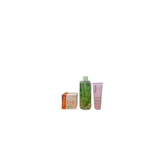 LIRENE PACK CREME HYDRATANTE C+D PEAU SECHE +EAU MICELLAIRE ALEO VERA + CREME MAIN OFFERTE