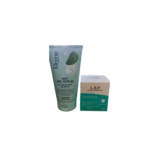 PACK LIRENE Gel Exfoliant Menthe 150 ML + LRP CREME HYDRATANTE VIT B3 + ACID HYALURONIC 50ML