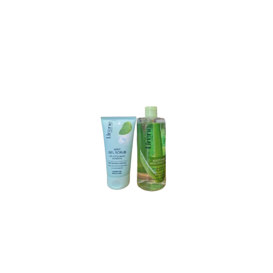 LIRENE PACK GEL NETTOYANT PEAU MIXTE A GRASSE + EAU MICELLAIRE ALEO VERA 400ML