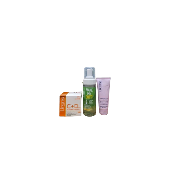 LIRENE CREME C+D PEAU SECHE + MOUSSE NETTOYANTE VIT C + CREME MAINS OFFERTE
