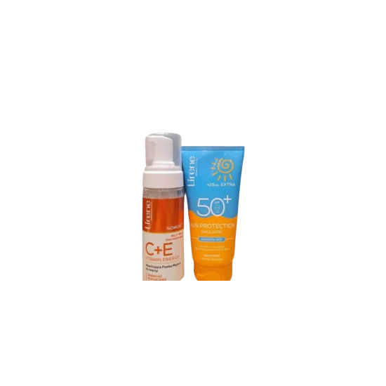 LIRENE PACK EMULSION SPF50+ +MOUSSE NETTOYANTE ECLAIRCISSANTE