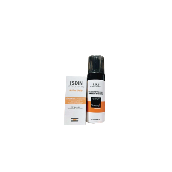 PACK ISDIN ACTIVE UNIFY INVISIBLE + LRP MOUSSE NETTOYANTE VIT C
