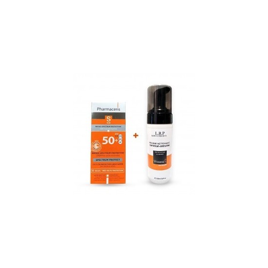 PACK PHARMACERIS ECRAN INVISIBLE + LRP MOUSSE NETTOYANTE VIT C