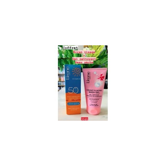 COFFRET LIRENE ECRAN VISAGE + GEL NETTOYANT PEAUX SECHES
