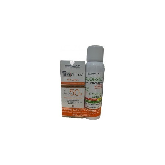 NATURALLABO BIOCLEAR Ecran Solaire Minéral Beige ROSE– 30ml & ALOEGEL LOTION APAISANTE REPARATRICE