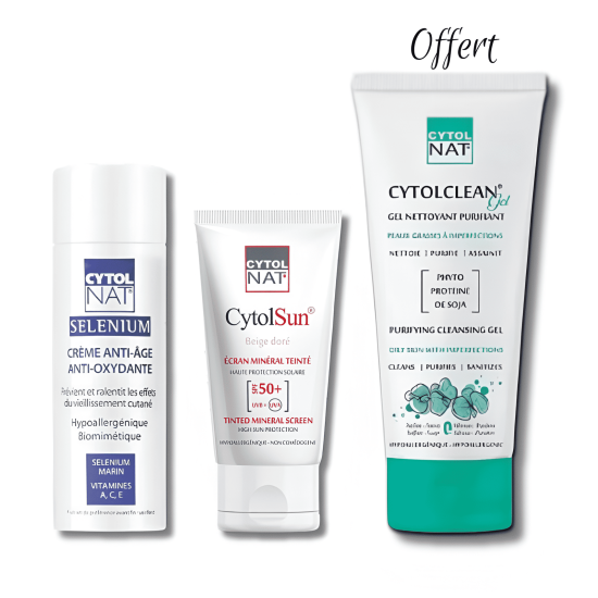 CYTOLNAT PACK CREME ANTI AGE + ECRAN TEINTE BEIGE DORE + GEL NETTOYANT GRATUIT