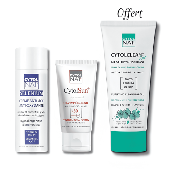CYTOLNAT PACK CREME ANTI AGE + ECRAN TEINTE BEIGE NATUREL + GEL NETTOYANT GRATUIT