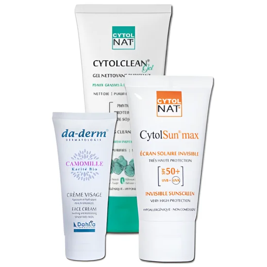 CYTOLNAT - PACK ECRAN +GEL NETTOYANT + CREME HYDRATANTE VISAGE pour...