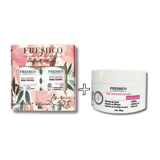 FRESHCO COFFRET INTIME : GEL INTIME + GEL ECLAIRCISSANT + POUDRE DEPILATOIRE