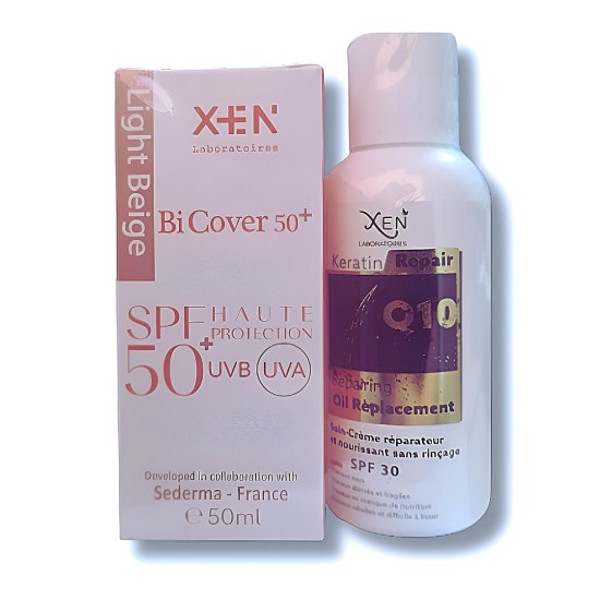 XEN BiCover Ecran beige clair SPF 50 + lotion cheveux SPF 30 OFFERTE