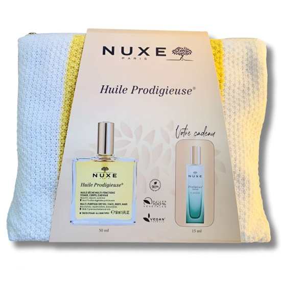 NUXE HUILE PRODIGIEUSE 50ML+ PARFUM NEROLI 15ML ET TROUSSE OFFERTS