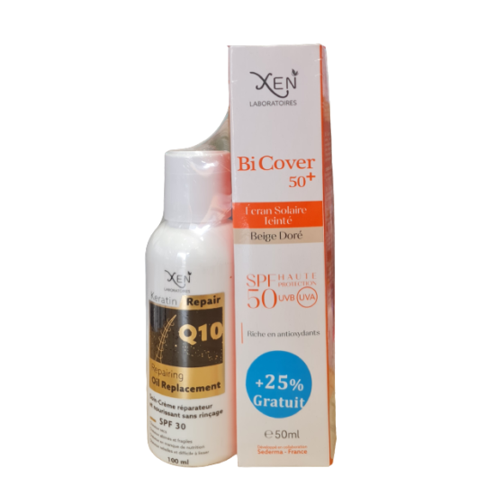 XEN BiCover Ecran BEIGE DORE SPF 50 + lotion cheveux SPF 30 OFFERTE
