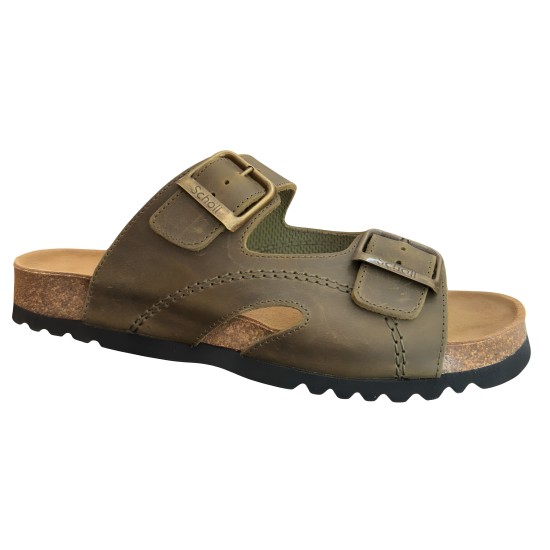 SCHOLL CLAQUETTES ORTHOPEDIQUES VERT MELITAIRE