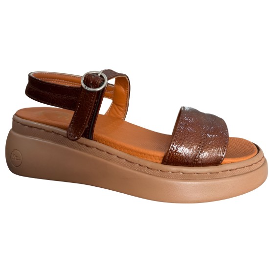 STI LIGHT SANDALES ORTHOPEDIQUES MARRON VERNIS FEMME