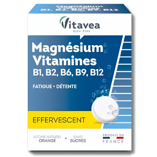 VITAVEA MAGNÉSIUM + VITAMINES B1, B2, B6, B9, B12 4 COMPRIMES
