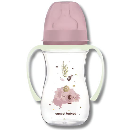 CANPOL BABIES BIBERON ANTICOLIQUE COL LARGE SLEEPY KOALA PINK +3MOIS 240ML 35/237