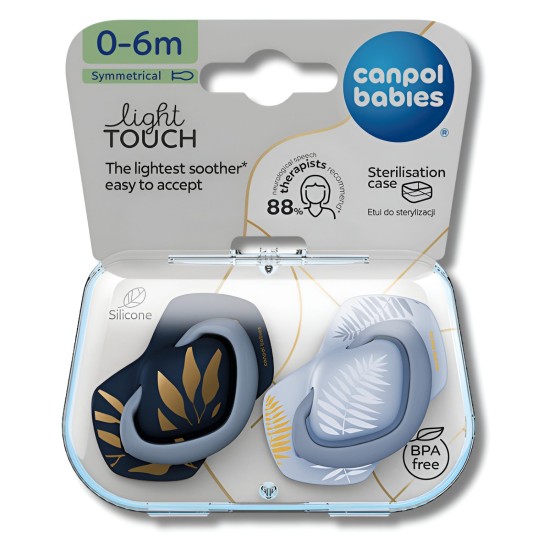 CANPOL BABIES LOT DE 2 SUCETTES UNIVERSELLE 0-6MOIS BONJOUR PARIS BLEU 22/664