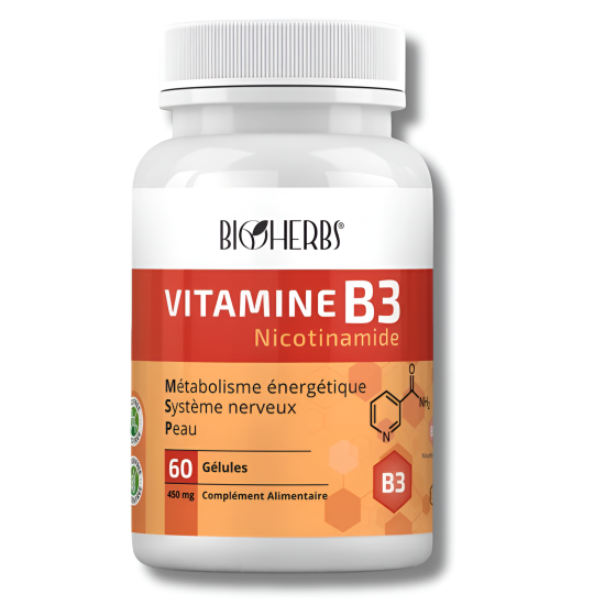 BIOHERBS VITAMINE B3 NICOTINAMIDE 60 GELULES