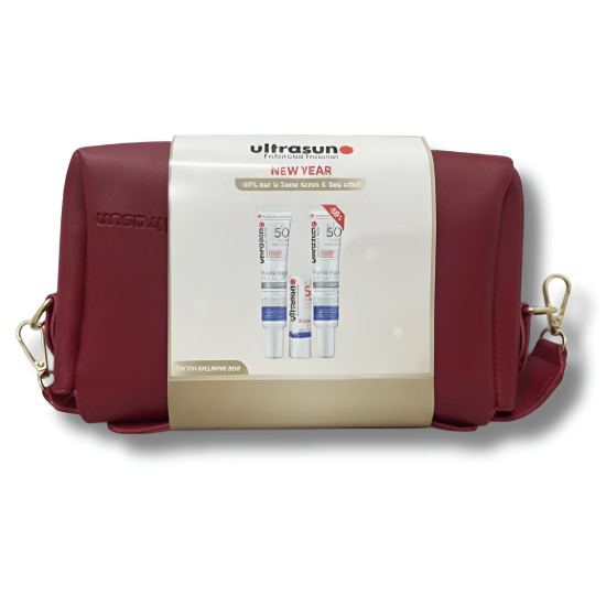 ULTRASUN SAC NEW YEAR : Lot de 2 PHOTO AGE SPF50 + STICK LÈVRES SPF50 + TROUSSE OFFERTE