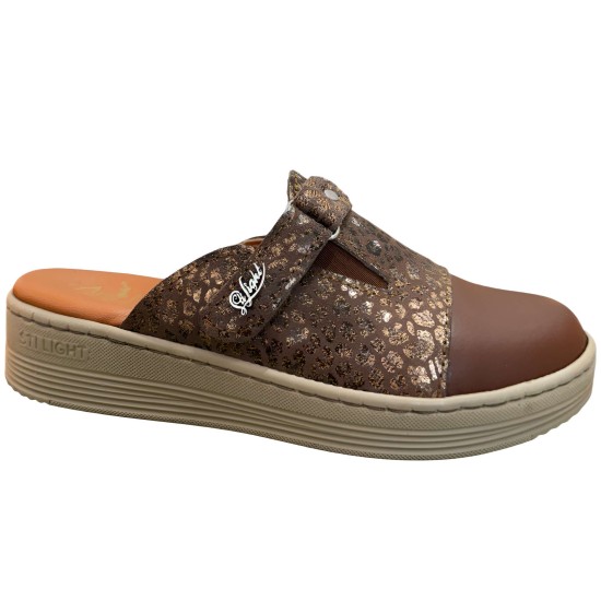 STI LIGHT SABOTS ORTHOPEDIQUES MARRON DETAILS PAILLETE FEMME