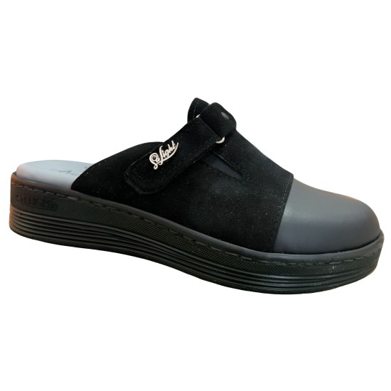 STI LIGHT SABOTS ORTHOPEDIQUES NOIR DAIM DETAILS PAILLETES FEMME