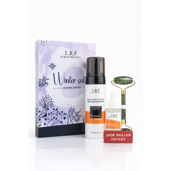 LRP COFFRET WINTER SALE : MOUSSE NETTOYANTE ECLAIRCISSANTE + SERUM VITAMINE C + JADE ROLLER OFFERT